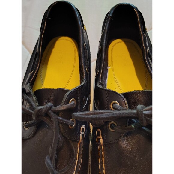 Polo Ralph Lauren Leather Boat Shoes - Men’s Size 11D - Black with Yellow... main image 10